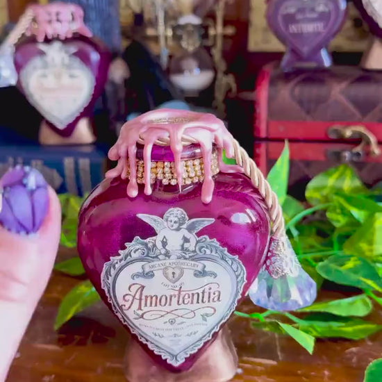 Amortentia Love Potion | Decorative Swirling Decor Heart Bottle | Wizarding World Prop