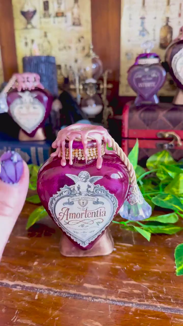 Amortentia Love Potion | Decorative Swirling Decor Heart Bottle | Wizarding World Prop