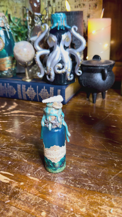 Siren’s Song Mini Potion | Mermaid Decor | Ocean Bottle Art | Fantasy Decor | Coastal Gothic Display