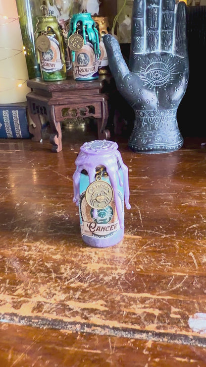 Mini Zodiac Cancer Potion Collectible | Astrology Decor | Witchy Display Bottle