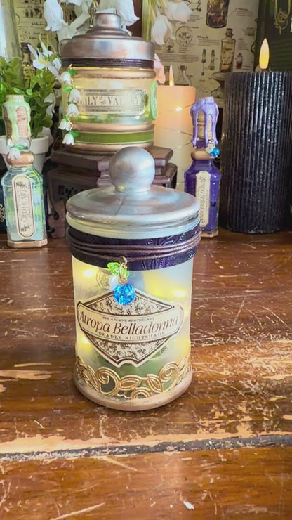 Historical Poison | Atropa Belladonna | Light Up Decorative Poison Apothecary Jar