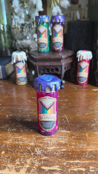 Brew of Belonging Pink to Purple | LGBTQ Pride Decor | Custom Pride Charm | Handmade Queer Gift | Magical Display Bottle