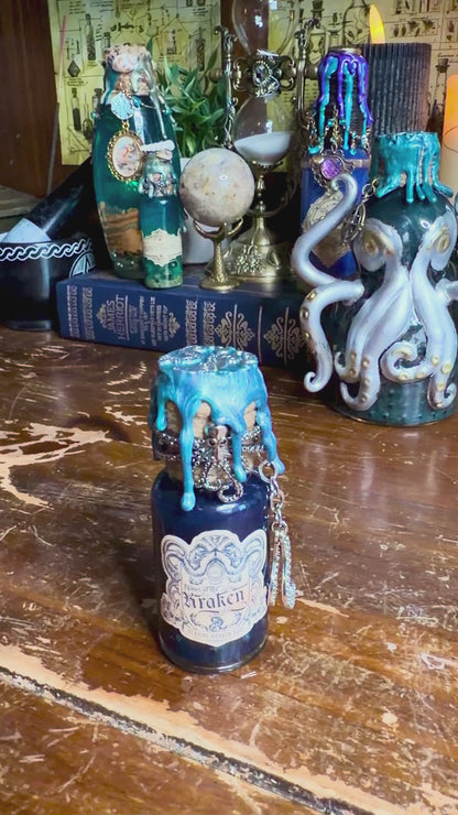 Spawn of the Kraken Mini Potion | Kraken Decor | Pirate Fantasy Art | Ocean Curio | Gothic Handmade Decor